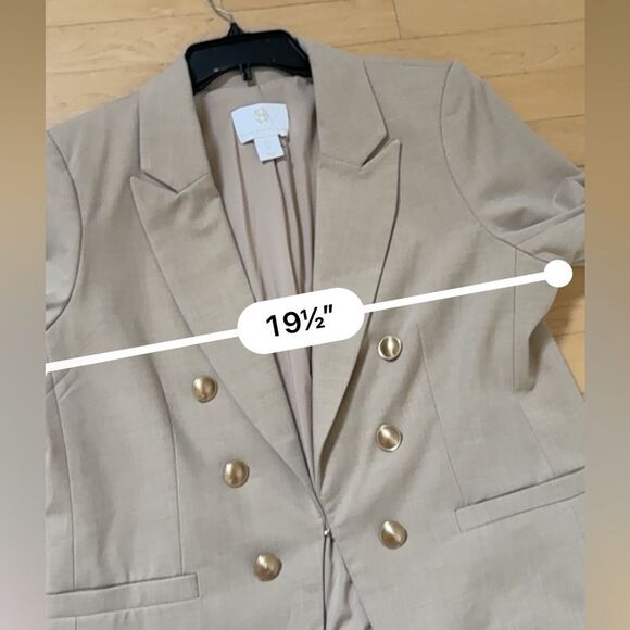 House of Harlow 1960 Double Breasted Single Closure Blazer in Beige Tan L NWOT - Picture 12 of 12